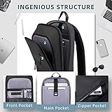 hk Backpack for Men Business Slim Backpack with USB Charger Computer Lightweight Anti-theft Travel Backpacks 15.6 inch Water Resistant Laptop Bag for Work Office College-Black