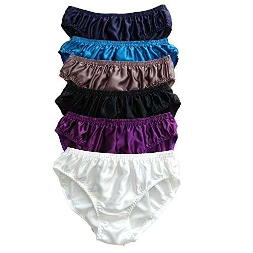 Yavorrs New 6PCS Men's 100% Silk Underwear Briefs Bikinis M L XL 2XL (Multicolor, xx_l)