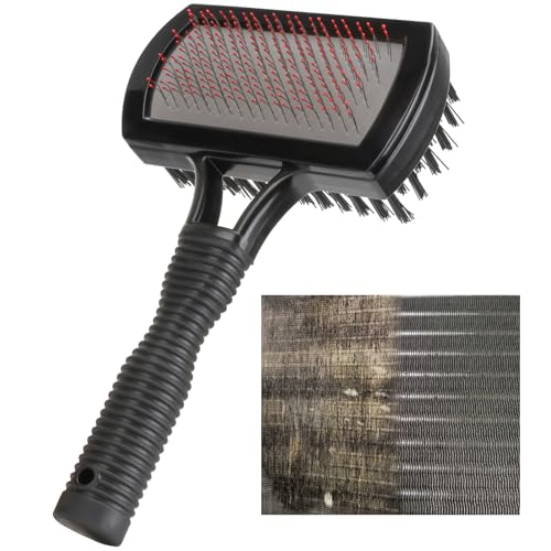 Atader Coil Cleaner Brush for AC, Double Sided Air Conditioner Coil Cleaning Brush for HVAC Evaporator Condenser Fin, Easy to Use Effectively Cleaning