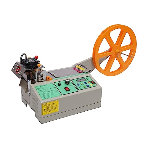 Automatic Hot and Cold Cutting Machine, 280W Ribbon Cutter with Adjustable Temperature, LCD Display, Webbing and Tape Cutting for Knitwear Leather
