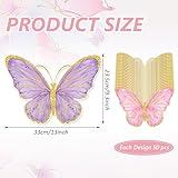 JarThenaAMCS 100Pcs Butterfly Paper Placemats Pink Purple Gold Dining Table Mats Disposable Place Mats for Spring Home Kitchen Restaurant Party Decor Supplies, 13 x 9.3 in