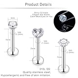 Cisyozi 16G Threadless Push in Lip Labret Monroe Medusa ashley Nose Rings Stud Piercing Jewelry Women Stainless Surgical Steel Flat Back nose Tragus Helix Cartilage Earrings Stud Piercing Men Silver