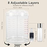 AMEITECH Makeup Organizer, 360 Degree Rotating Adjustable Cosmetic Storage Display Case with 8 Layers Large Capacity, Fits Jewelry, Makeup Brushes, Lipsticks and More, Clear