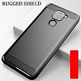 Asuwish Phone Case for Xiaomi Redmi Note 9 / Redmi 10X 4G with Tempered Glass Screen Protector Cover and Cell Accessories Soft TPU Silicone Protective Redme Note9/X10 Women Men Carbon Fiber Navy Black