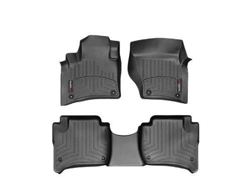 WeatherTech Custom Fit FloorLiners for Cayenne, Touareg - 1st & 2nd Row (44333-1-2), Black
