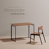 alawooder Folding Desk 30 Inch - Small Foldable Desk for Small Space Minimalist, Space Saving Collapsible Compact Desk Portable Table for Craft, Writing, Study and Work (No Assembly Required)