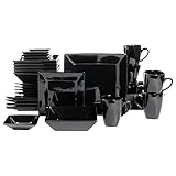 10 Strawberry Street Nova Square 40 pc Dinnerware Set, Black