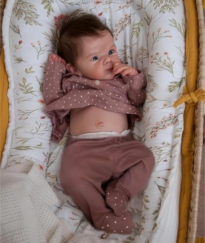 Anano Reborn Baby Doll Soft Silicone Full Body 18Inch Lifelike Baby Girl Realistic Newborn Size Babies Dolls That Look Real Life Like Babys Doll Alive Blue Eyed
