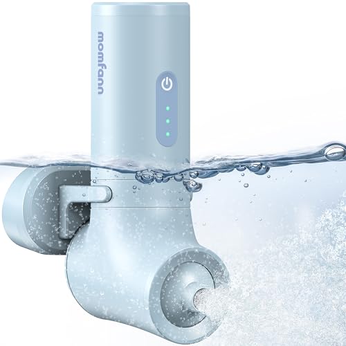 MOMFANN Bath Jet Spa, Bubble Maker/Bath Jet Mode, Cordless Portable Bathtub Accessories with 3-Level Adjustable Speed, Bathtub Jets for Home Spa, Relaxing (Blue)