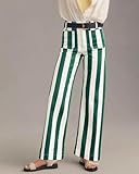 Kedera Womens Striped Pants Wide Leg Trousers Casual High Waisted Pants Comfy Fun Pants with Pockets Green