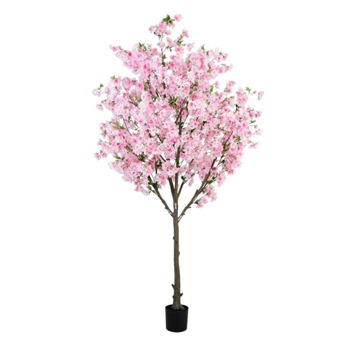 8.5FT Cherry Blossom Artificial Tree– Oversized Realistic Silk Faux Wishing Tree, Easy Assembly & Maintenance-Free, Perfect for Indoor & Outdoor Home Décor