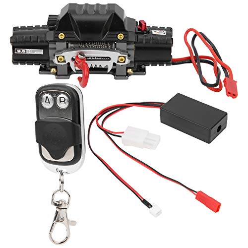 VGEBY RC Winch Set, RC Metal Automatic Double Motor Simulated Winch Controller Receiver Fits for TRAXXAS Car(A Type)