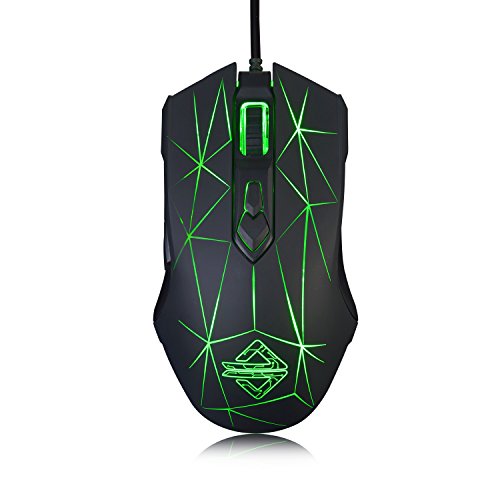 FIRSTBLOOD ONLY GAME. AJ52 Watcher RGB Gaming Mouse, Programmable 7 Buttons, Ergonomic LED Backlit USB Gamer Mice Computer Laptop PC, for Windows Mac OS Linux, Star Black