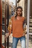 Beyove Bohemian Tops for Women Balloon Long Sleeve Shirts Western Cow Girl Hippie Clothes Brown M