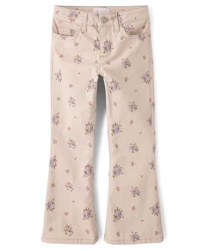 The Children's Place,Girls,Flare Jeans,Warm Stone Floral High Rise,6