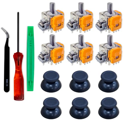 SOSS GAMING® Hall Effect Joysticks UPGRADE Kit for Playstation 5 Dualsense Controllers - Fixes Stick Drift, Broken, and Loose Joysticks (6 Pack)