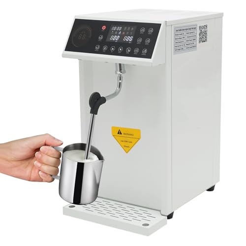 TREMENPOW 3000W Commercial Steam Milk Frother Machine Milk Steamer Machine with Wand, 8L/2.11Gal Boiler, 110V Electric Coffee Foam Maker Frothing Machine Fast Ready for Milk Tea Coffee Dessert Shop