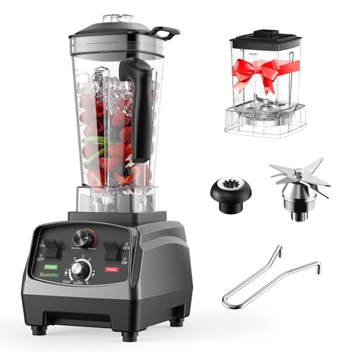 BioloMix Professional Blender,Smoothie Blender,Blender for Kitchen 2200W,68 Oz Capacity,High Speed Blender for Shakes, Smoothies, Ice Crushing, Frozen Fruits (with Extra Parts+600ML Grinding Cups)