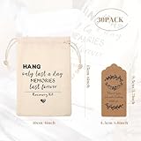 30 Pcs Cotton Muslin Party Favor Wedding Bag 4 x 6 Inch Hangover Bachelorette Bags Drawstring Survival Recovery Kit Bag with Gift Tags for Wedding Bridal Bridesmaid Groomsman Gifts (Retro Pattern)