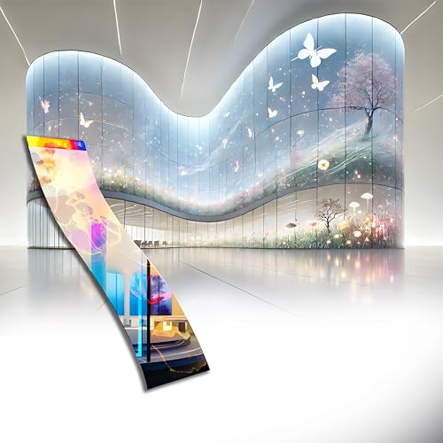 INWIXA (39.5”x10”) Self-Adhesive P6 LED Flexible Transparent Film Screen for Retail Windows, Storefronts, Glass Doors and Many More for Digital Advertising | Sunlight-Readable Display