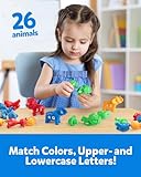 Coogam ABC Letters Matching Game, 26PCS Alphabet Fine Motor Skill Color Shape Recoginition Preschool Educational Montessori Learning Toys for 2 3 4 Years Old Toddlers