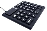 DS International Silicone Rubber Portable Flexible USB 32 Keys Extended Numeric Keypad with Retractable Wired Cable