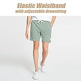 maamgic Mens Sweat Shorts 7" Above Knee Workout Gym Shorts Lounge Shorts with Zipper Pockets Mint Large