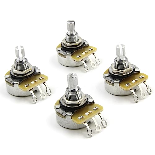 The Art of Tone Electric Guitar Parts Kit: Audio Taper CTS 500k Pot: Set of 4 (4X) Split Shaft, Replacement for Fender Potentiometer.
