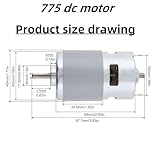 775 DC Motor 12V-24V DC Motor High Torque DC Motor 10000-20000 RPM Dual Ball Bearings Quiet Power Wheels Motor Upgrade DC Motor（with Bracket） (2Pack - D Shaft Motors)