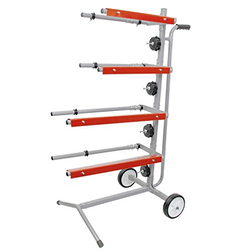 TCP Global Mobile Tree Style Multi-Roll Masking Machine for Auto Body, Painting, Masking Paper Dispenser with 4 Paper Bars, 4 Tape Rollers