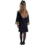 Dress Up America Flight Attendant Costume for Kids - Stewardess Costume Set for Girls Black