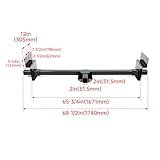 KUAFU Universal RV Trailer Hitch 2 Inch Class 3 Mount Receiver Tow Hitch Fits UP to 72" Frame Replacement for 13703 Adjustable