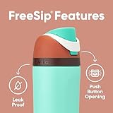 Owala Kids FreeSip Insulated Stainless Steel Water Bottle with Straw for Sports, Travel, and School BPA-Free Sports Water Bottle, 16 oz, Mint Chocolate