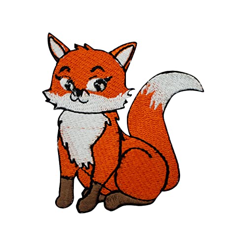 Cute Fox Patch, Animal Patch, Fox Patch, Cartoon Patch New, Applique, Kids Rhymes Patch Embroidered Iron on Sew on Patch Badge for Clothes etc. 7.5x6.5cm