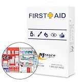 MFASCO Workplace Metal First Aid Kit - 4 Shelf Wall Mount Cabinet with Medications - Large Metal First Aid Box for Office with Supplies - Commercial Grade for Businesses - Emergency Preparedness