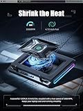 llano V10 Gaming Laptop Cooling Pad, RGB Laptop Cooler Stand with Powerful 4.72 Inch External Turbo Cooling Fan, Fast Cooling Computer 13-17.3in, Button Control, 3 Adjustable Stand, 4-Port USB C&A