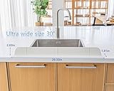 30 inch(75cm) Premium Kitchen Sink Silicone Water Splash Guard SIZE UPGRADE 30" and new package - NO Suction Cups, Ultra Wide 30" - Made in Korea (Ultra Wide Eco White)