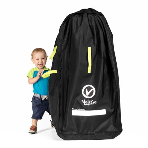 V VOLKGO Extra Large Stroller Bag for Airplane with Padded Backpack Shoulder Straps, Double Stroller Cover for Air Travel, Jogger & Carrier - Fits Most Sizes, Gate Check Bag, Waterproof Travel Cover.