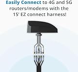 Airgain MULTIMAX™ FV EZConnect™ Platform 5-in-1 High Performance 2x2 MIMO 4G/LTE, 2x2 Wi-Fi, GPS Antenna, Black, Thread Mount, 15ft, SMA, AP-MF4G-C2W2G