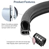 Automotive Door Weather Stripping 20Ft Car Door Rubber Edge Trim Seal Strip Gasket with Side Bulb for Car Bus Camper Boat RV Truck Doors