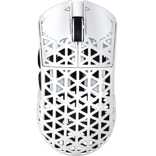 ATTACK SHARK R5Ultra 8K Carbon Fiber Wireless Gaming Mouse with 42000 DPI -PAW3950 MAX Sensor -39g Ultra-Lightweight-Nordic 52840 MCU Chip-Wired/BT/2.4GHz Wirelss Programmable Mouse for PC/Mac (White)