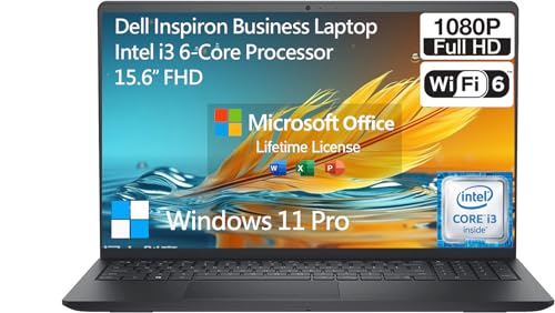 Dell Inspiron 15 3000 Laptop PC Notebook, FHD 15.6 Laptop Computer, Office Lifetime, Intel 6-Core i3, 40GB RAM 1TB SSD+512GB Docking Set, Windows 11 Pro, 10-Key