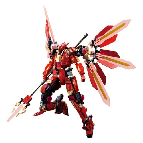 DAHONPA Red Transformer Mech Building Blocks Set (511 Pieces), Assembled Mecha Robot Model Kit, Toys Gifts for Kid and Adult
