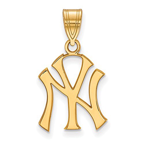 New York Yankees "NY" Logo Medium Pendant (Gold Plated Sterling Silver)