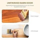 SMARTSTANDARD 54in x 84in Sliding Barn Door with 9ft Barn Door Hardware Kit Included, Unfinished Solid Spruce Wood Door, Assembly Required, DIY, Stainable, Natural