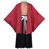 TMSREBU Tsugikuni Yoriichi Cosplay Costume Red Robe Kimono for Anime Fans (Tsugikuni Yoriichi, XL)