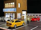 Diorama 1/64 Car Garage Model City Backdrop Car Parking Lot LED Lighting Scenery Model Toy