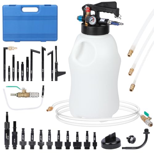 10L Pneumatic Transmission Fluid Pump Kit with 26PCS ATF Adapters, Automatic Oil Fluid Extractor Dispenser Transmission Fluid Transfer Pump Set, Transmission Fluid Fill Adapters for ATF Refill