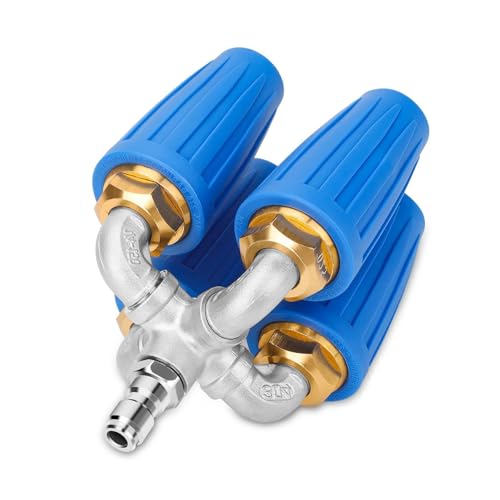 EEEKit 4 In 1 Turbo Nozzle Pressure Washer, 360° Rotating Twin Power Washer Nozzle, 4000 PSI, 8-12 GPM, 2.5 Orifice, 1/4" Quick Connect