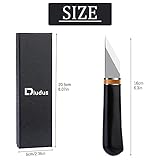 DIUDUS Leather Skiving Knife, Leather Cutting Knife with Wooden Handle, Leather Skiver - Pointed Skiving Knife for Leather Work, Knife Cutting Leather with Exquisite Package for DIY Leathercraft